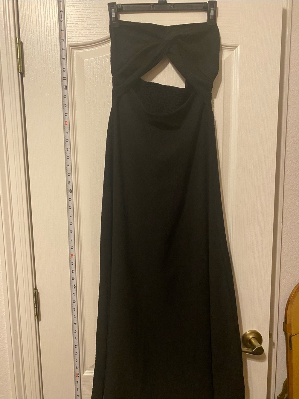 SHEIN Black Strapless Cutout Backless Maxi Dress